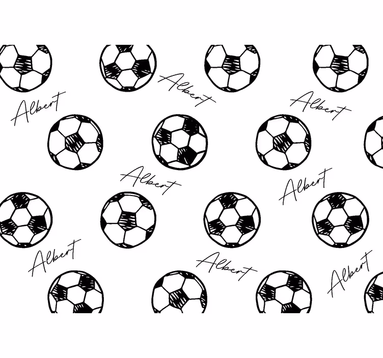 Wit rolgordijn voetbal met naam - TenStickers