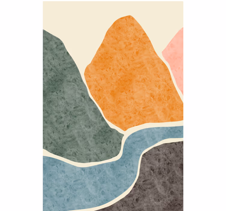 Rolgordijn woonkamer moderne abstracte schilderkunst - TenStickers
