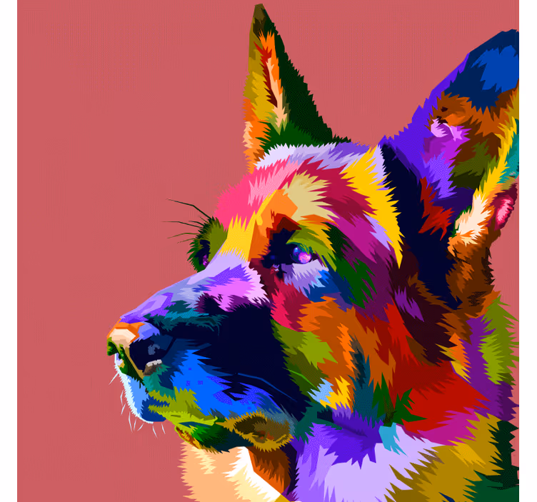 Rolgordijn woonkamer rainbow duitse herder - TenStickers