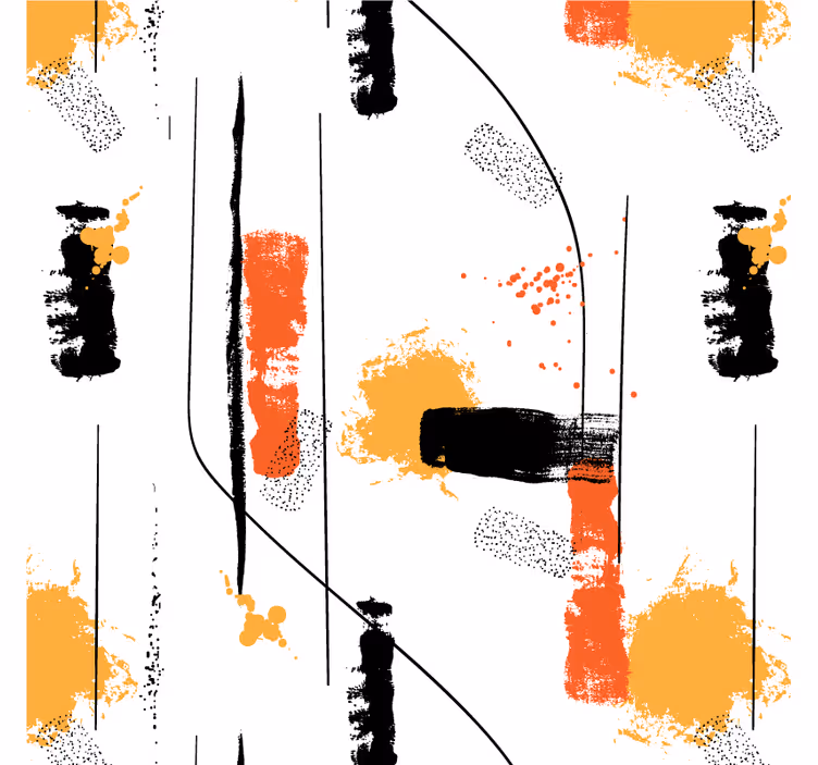 Rolgordijn woonkamer abstracte lijnkunst - TenStickers