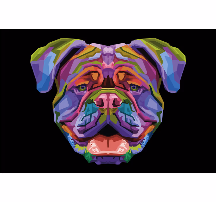 Rolgordijn woonkamer moderne honden in kleur - TenStickers