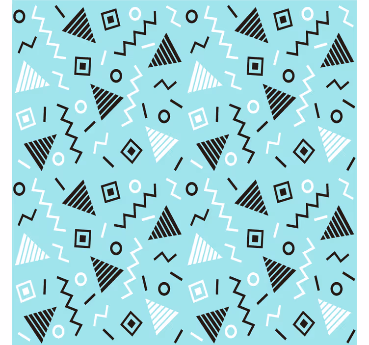 Rolgordijn woonkamer met memphis stijl jaren 80 patroon - TenStickers