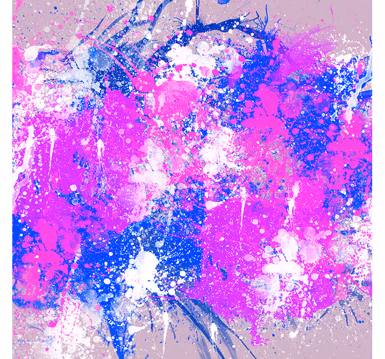 Rolgordijn woonkamer abstracte kunst kleuren spetters - TenStickers