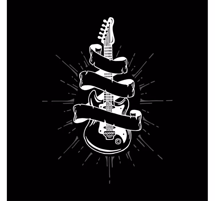 Rolgordijn woonkamer guitar - TenStickers