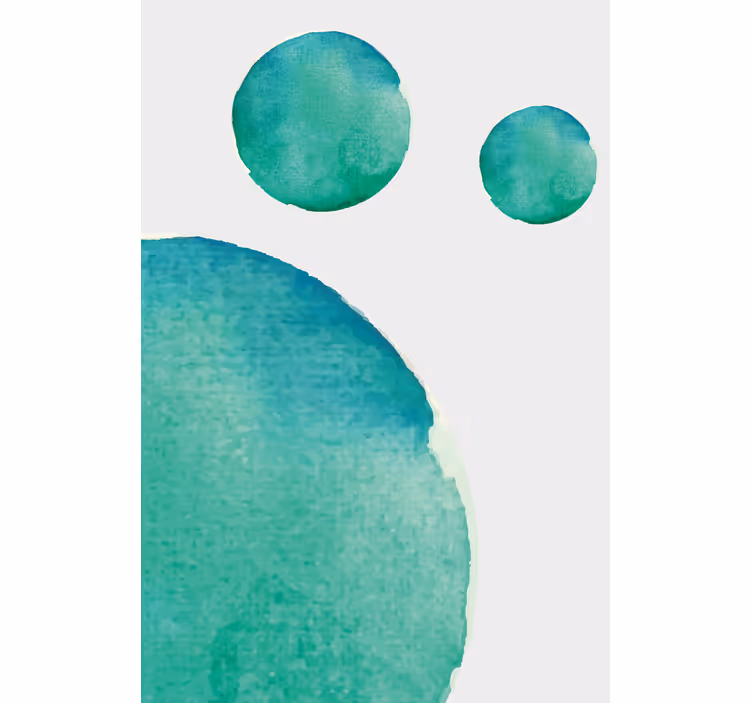 Rolgordijn woonkamer abstract aquarel aquamarijn - TenStickers