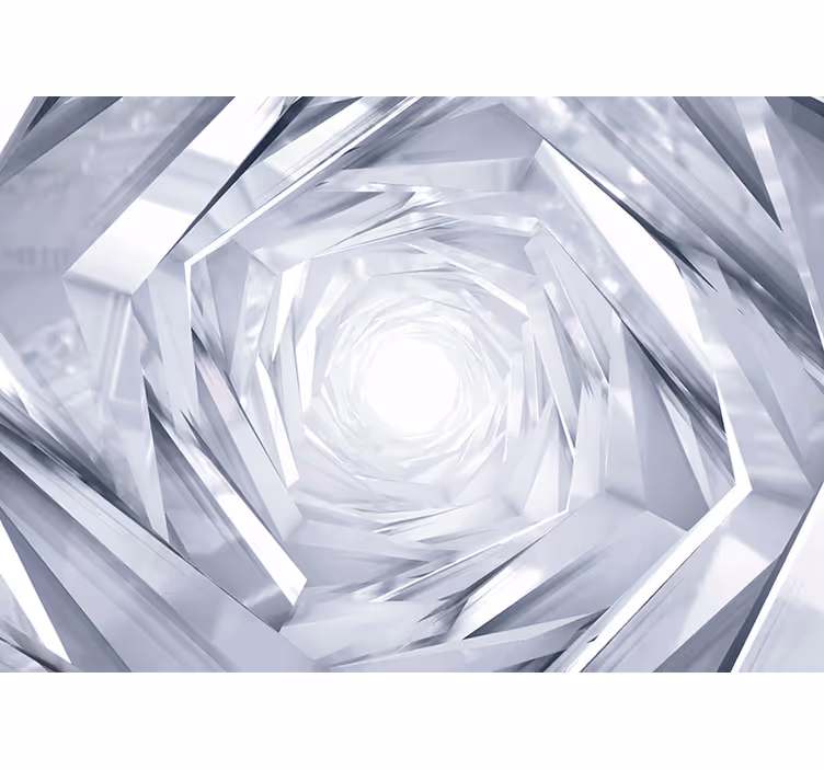 Wit rolgordijn abstract geometrische tunnel - TenStickers