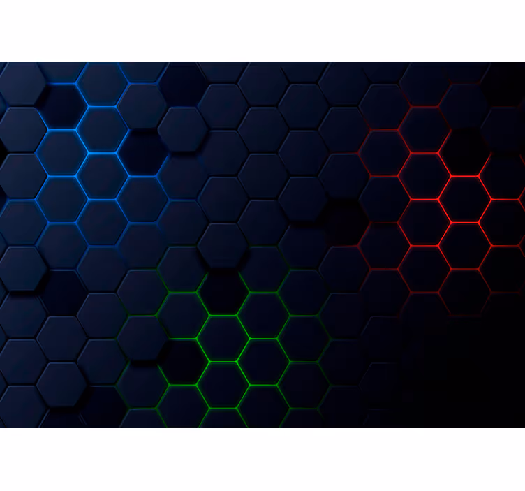 Zwart rolgordijn met donker hexagonaal 3d-effect - TenStickers