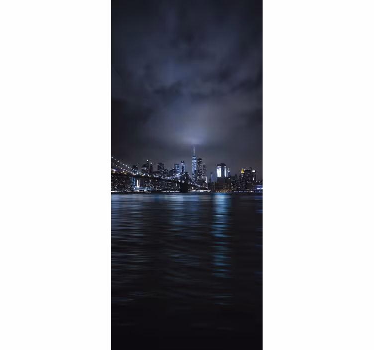 Zwart rolgordijn stedelijke nacht panorama - TenStickers