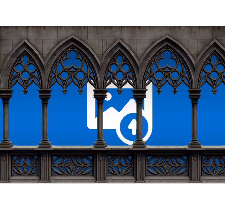 Zwart rolgordijn fotobehang steen met lijst - TenStickers