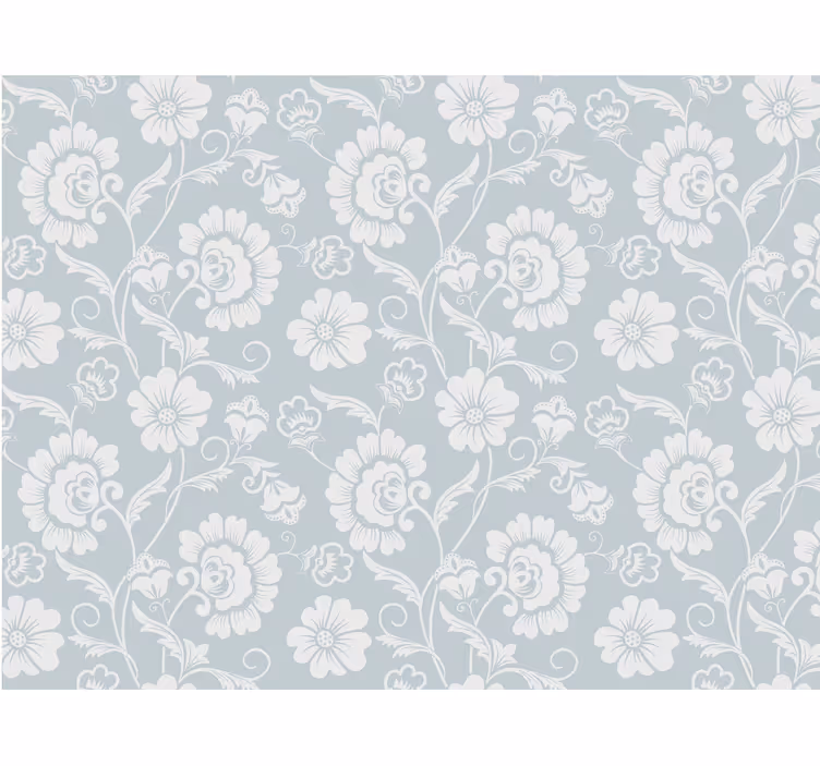 Rolgordijn grijs met elegant bloemenpatroon - TenStickers