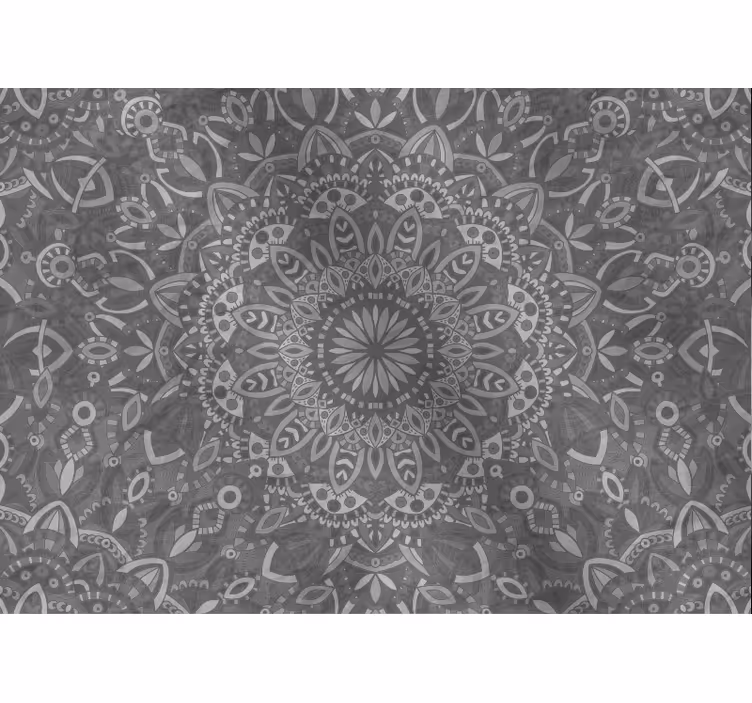 Rolgordijn grijs met ingewikkeld mandala patroon - TenStickers