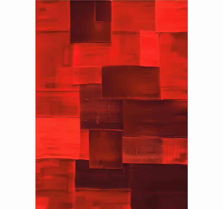 Rolgordijn rood met gereconstrueerd patroon - TenStickers