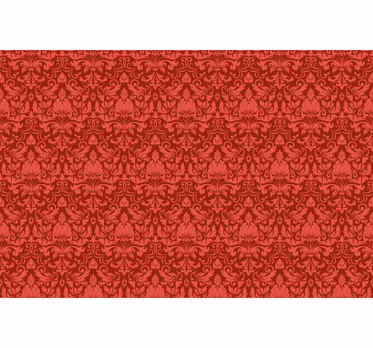 Rolgordijn rood barokpatroon overlay - TenStickers