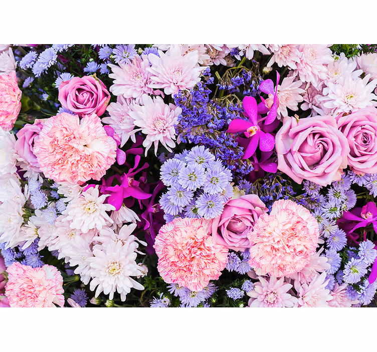 Roze rolgordijn met kleurrijke bloemen - TenStickers