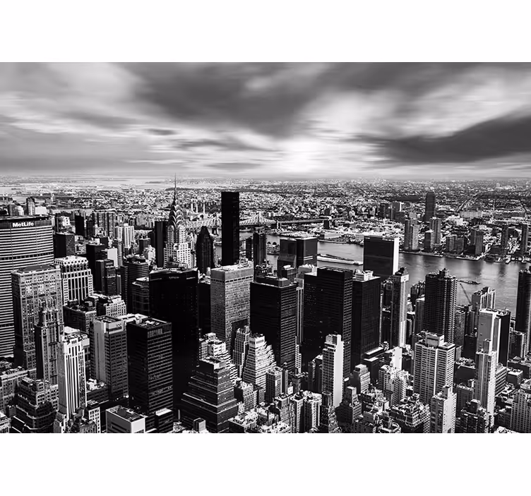 Rolgordijn woonkamer urban skyline panorama - TenStickers