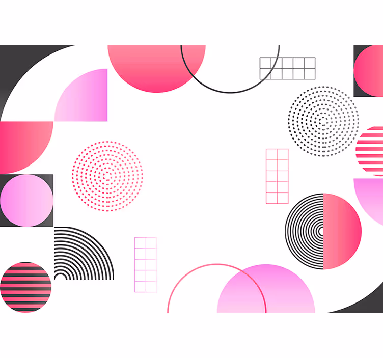 Rolgordijn woonkamer circles of kleuren muurschildering - TenStickers