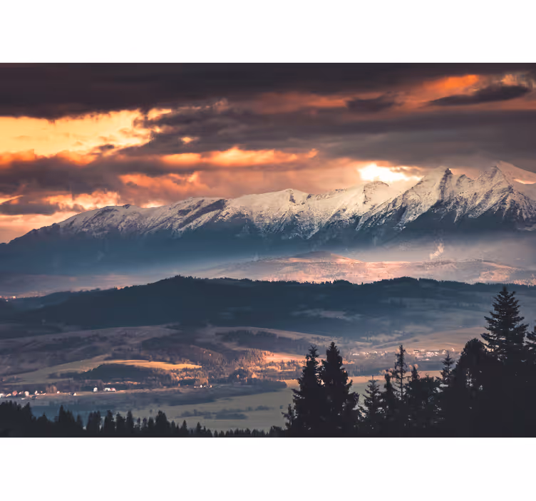Rolgordijn woonkamer golden top pools tatry - TenStickers