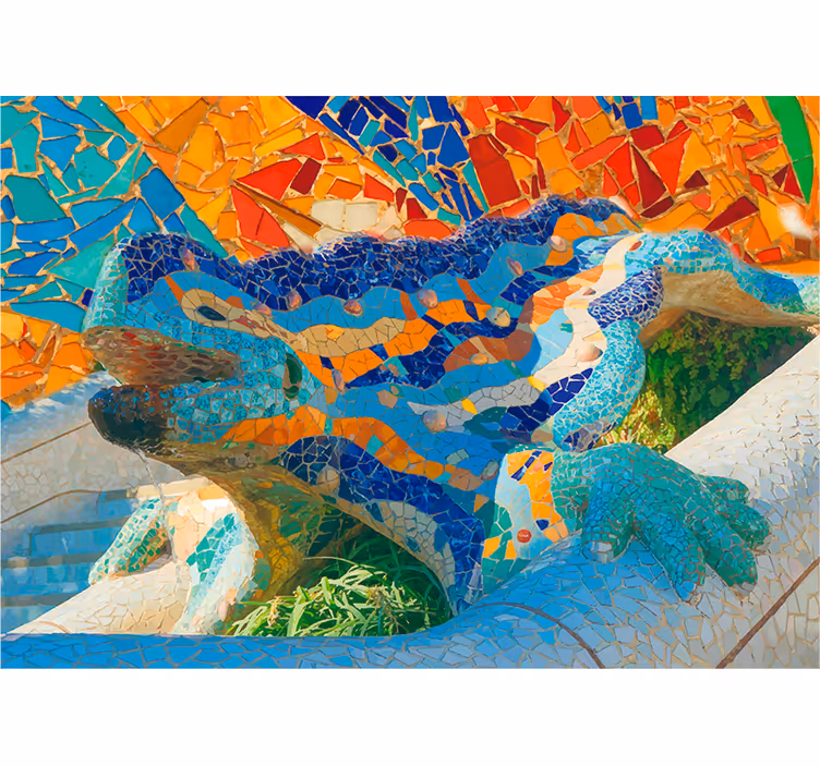 Rolgordijn woonkamer fotomuur barcelona park güell - TenStickers