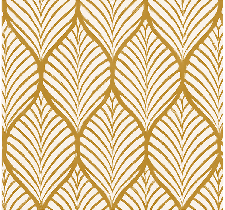 Moderne raambekleding met gouden geometrisch bladmotief - TenStickers