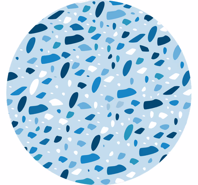 Blauw rolgordijn met blauwe terrazo textuur - TenStickers