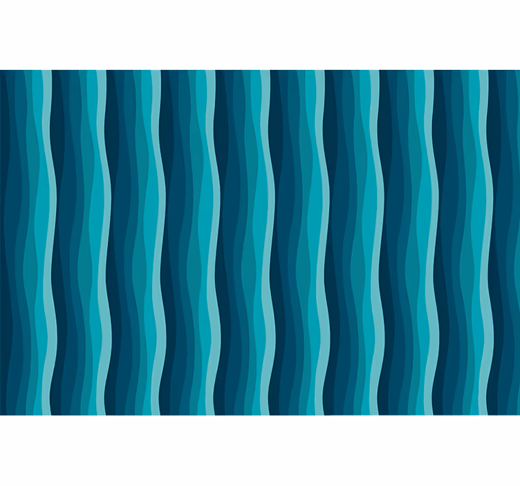Blauw rolgordijn golfpatroon - TenStickers