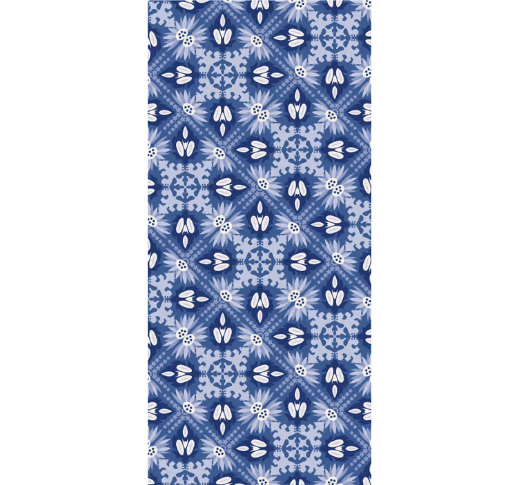 Blauw rolgordijn met ornamenten - TenStickers