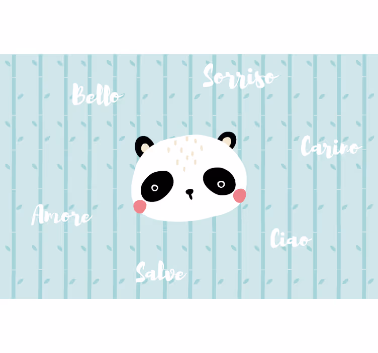 Blauw rolgordijn panda in de wolken - TenStickers