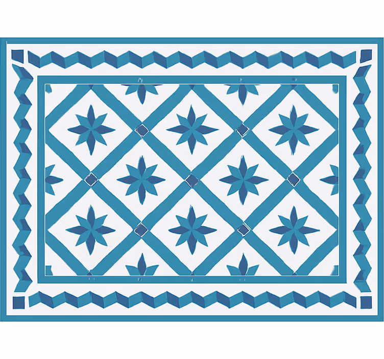 Blauw rolgordijn met geometrische sterretjes tegels - TenStickers