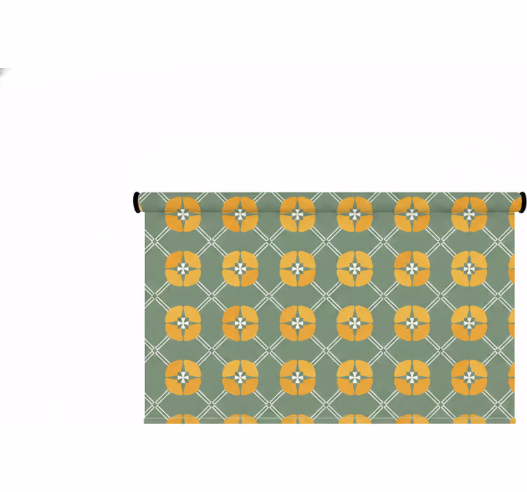 Rolgordijn groen vintage groene bloemenprint - TenStickers