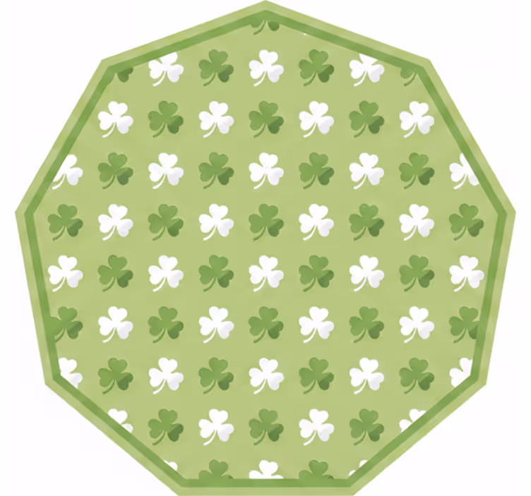 Rolgordijn groen met groen-witte klavertakkenstrepen - TenStickers