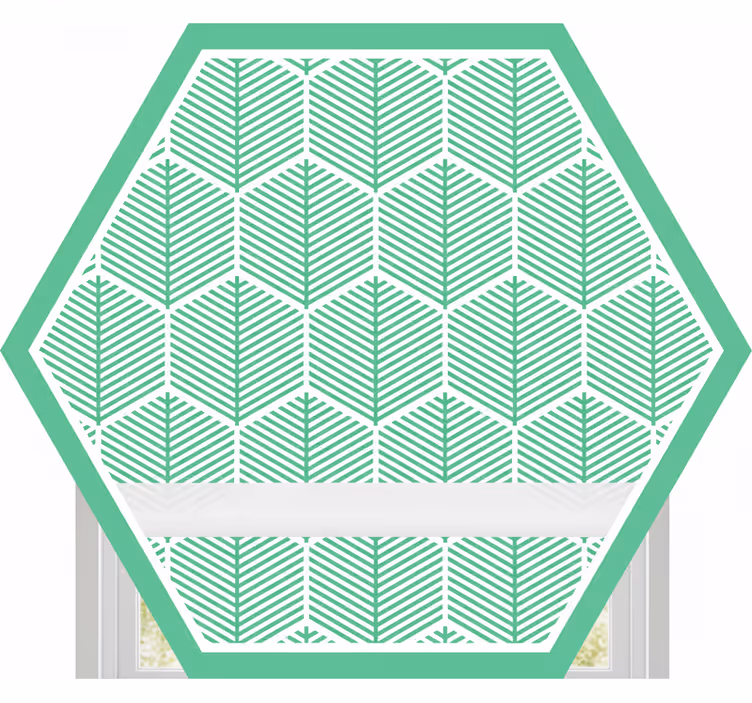 Rolgordijn groen met hexagonaal patroon van planten - TenStickers