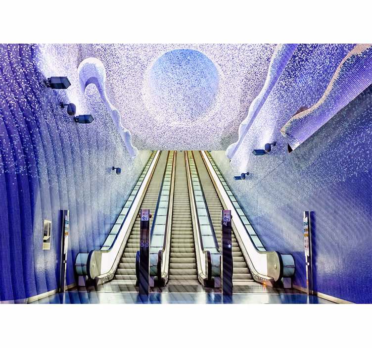 Rolgordijn woonkamer napoli metrostation - TenStickers