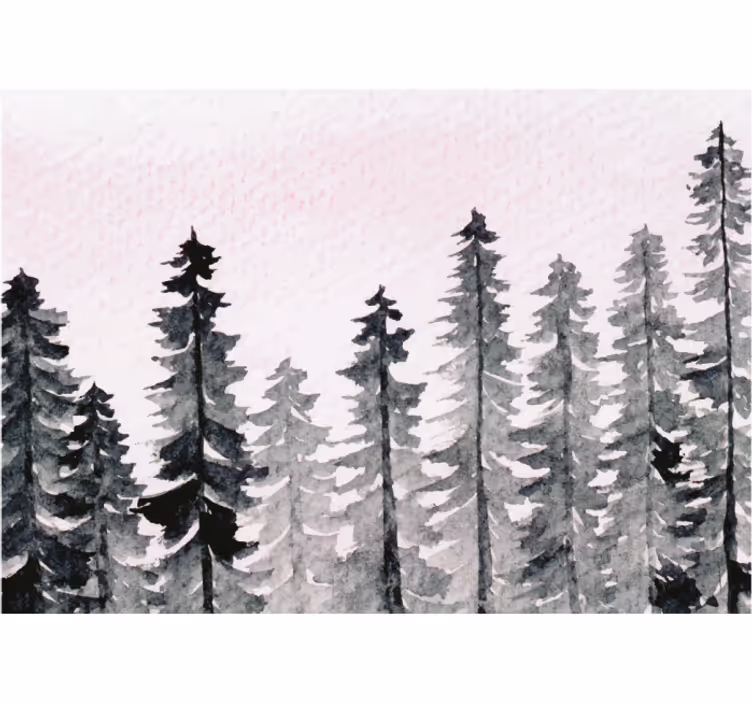 Rolgordijn woonkamer aquarell hout bosgrijs - TenStickers