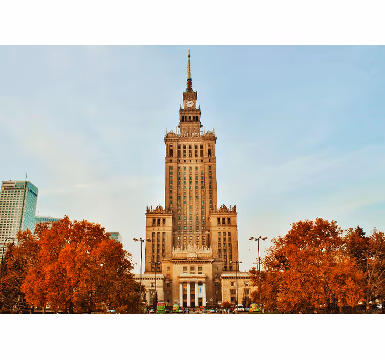 Rolgordijn woonkamer warsaw paleis van cultuur - TenStickers