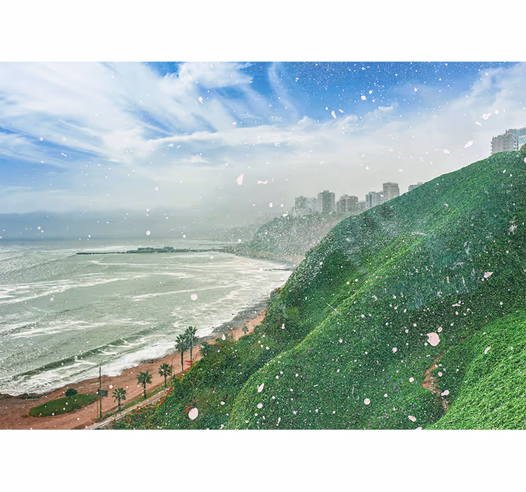 Rolgordijn woonkamer beach in barranco - TenStickers