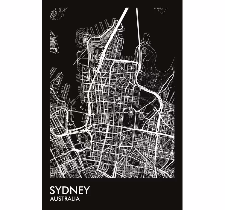 Rolgordijn woonkamer mapa sydney - TenStickers
