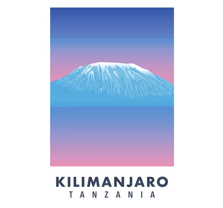 Rolgordijn woonkamer kilimanjaro retro canvas - TenStickers