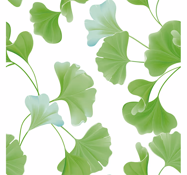 Rolgordijn woonkamer groene ginkgo bladeren - TenStickers