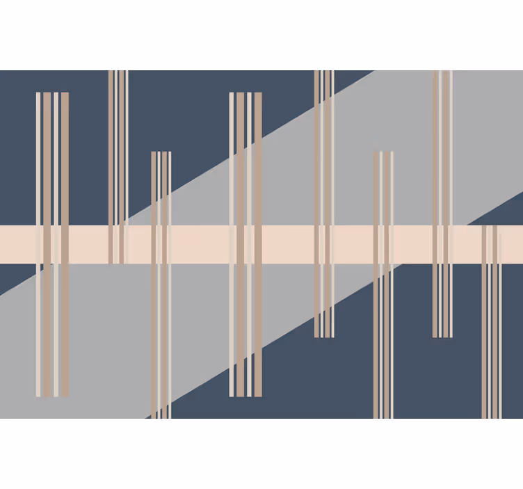 Rolgordijn woonkamer grijs abstract mid-century stijl - TenStickers