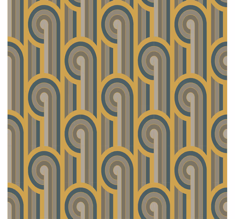 Rolgordijn woonkamer geometrische vormen in art deco stijl - TenStickers