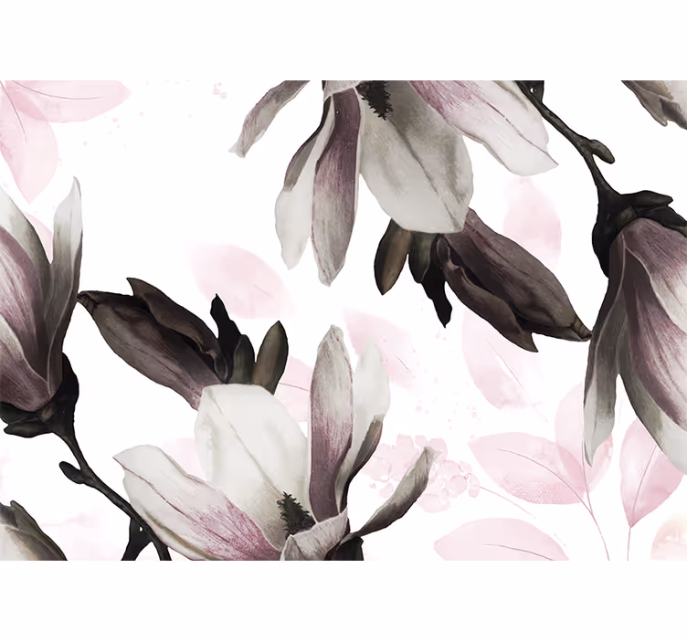 Rolgordijn woonkamer glamour stijl bloemenvariant - TenStickers