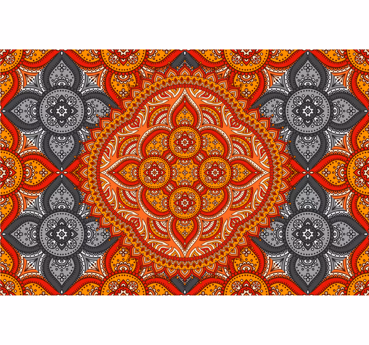 Rolgordijn woonkamer mandala kunst van henna - TenStickers