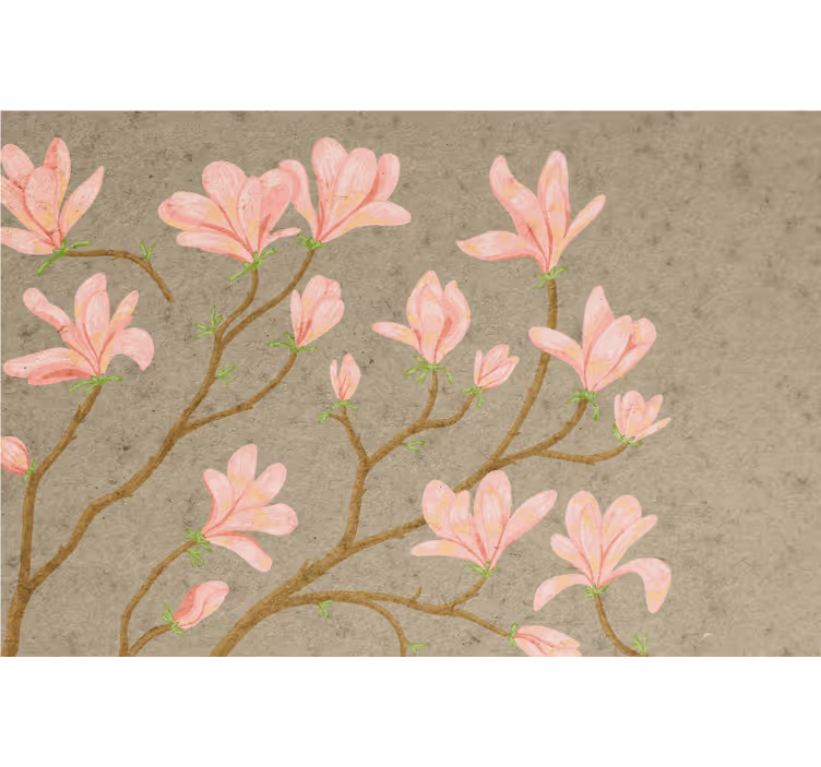 Rolgordijn woonkamer vintage stijl magnolia - TenStickers