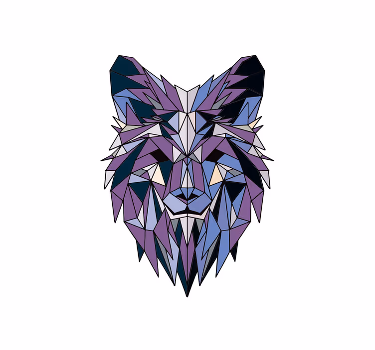 Rolgordijn woonkamer geometrische wolf - TenStickers