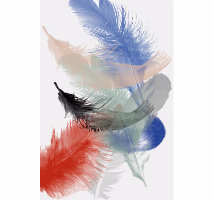 Rolgordijn woonkamer kleurrijk abstract veren ontwerp - TenStickers