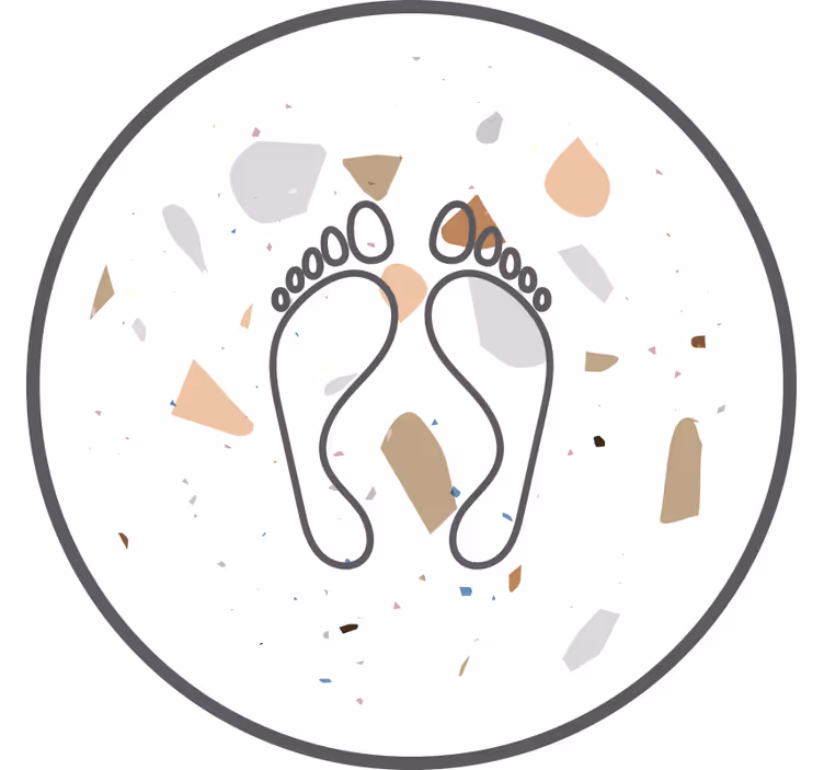 Wit rolgordijn terrazzo voetafdrukken - TenStickers