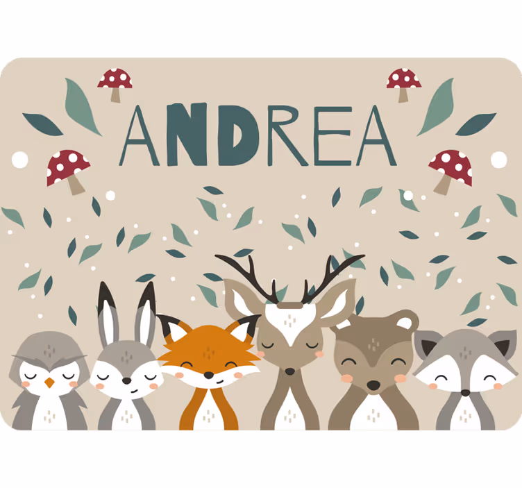 Rolgordijn beige gepersonaliseerde dieren voor kinderen - TenStickers