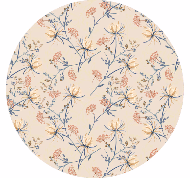 Rolgordijn beige botanische bloemoppervlak - TenStickers
