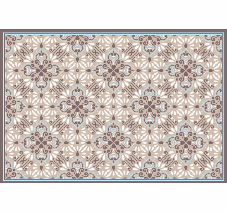 Rolgordijn beige beige wit mozaïek - TenStickers