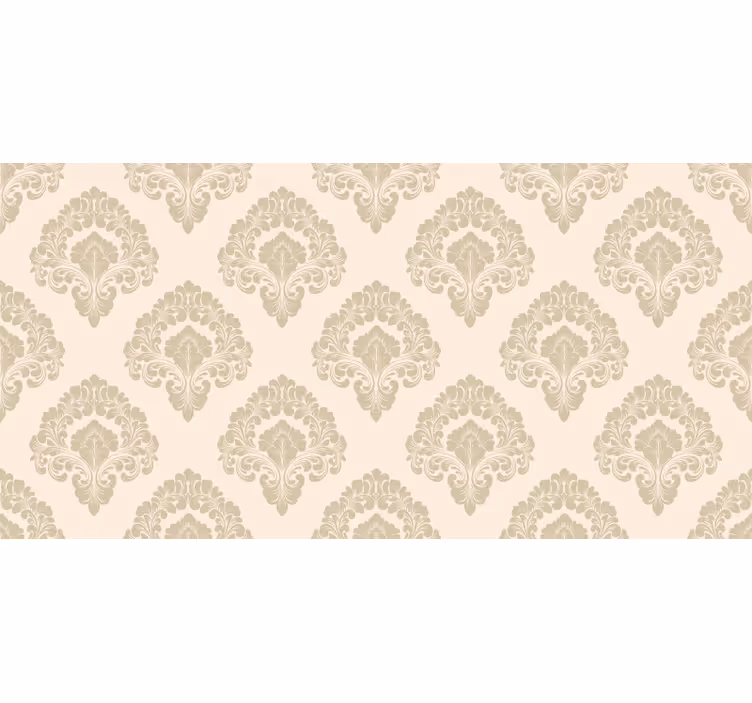 Rolgordijn beige met gouden bloemenpatroon in franse stijl - TenStickers